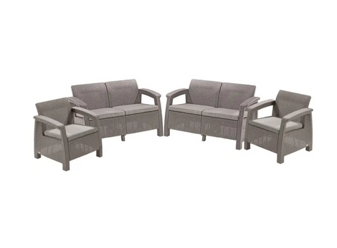 Набор пластиковой садовой мебели Keter Corfu Rest Set 241723 капучино, Капучино