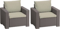 Комплект садовых кресел Keter California Chair 2x 231560 капучино (252898)