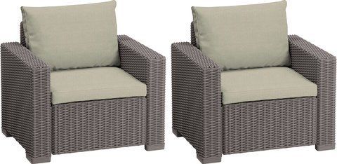 Комплект садових крісел Keter California Chair 2x 231560 капучіно (252898)