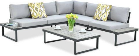 Кутовий диван + столик Focus Garden EMERSON 003443 світло-сірий