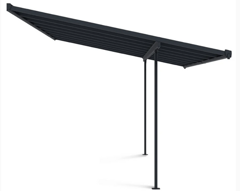 Пристенная террасная пергола HardMaster ATLANTA 4,4х3м Cold Grey 003384