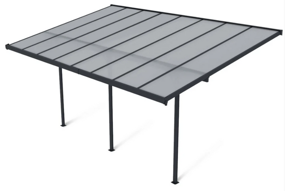 Пристенная террасная пергола HardMaster ATLANTA 4,4х3м Cold Grey 003384