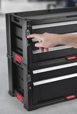 Модульная система хранения инструмента на колесах Keter Drawers на 5 ящиків 237007 комод черный, Черный