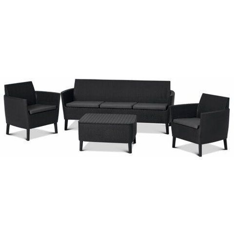 Комплект садових меблів Keter Salemo 3-sofa set 253239 графіт, серый