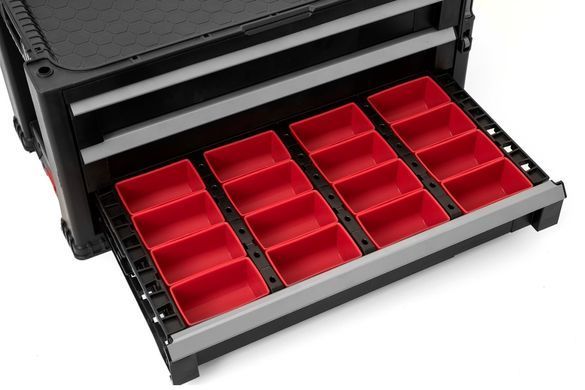 Модульная система хранения инструмента на колесах Keter Drawers на 5 ящиків 237007 комод черный, Черный