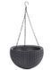 Горшок подвесной для цветов с вкладом Keter Rattan Style Hanging 8,6л. 229545 графіт