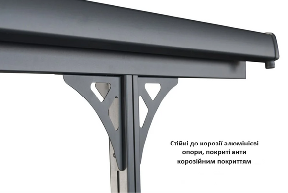 Терасна пергола HardMaster MONTANA 3,1x5м Cold Grey 003381
