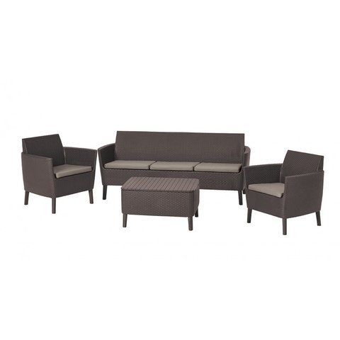 Комплект садовой мебели Keter Salemo 3-sofa set 253240 коричневый, Коричневый