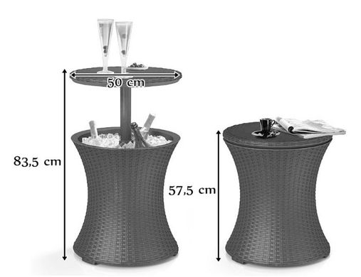 Стол - бар пластиковый Keter Cool Bar Rattan 230902 коричневый