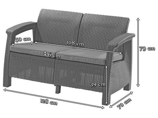Комплект садових меблів Keter Corfu Fiesta Set 223216 графіт / сірий, Графит