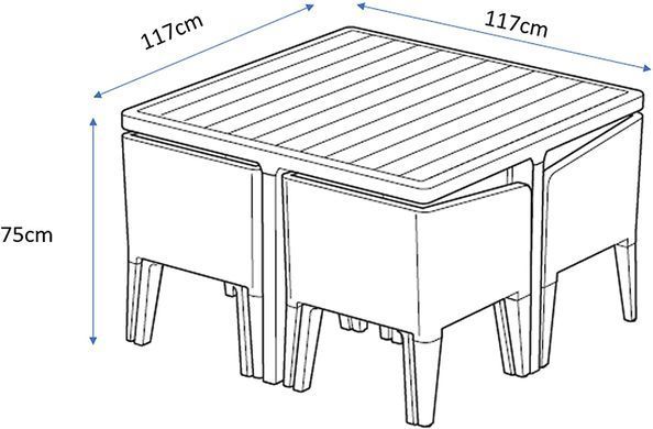 Комплект садових меблів Keter Columbia dining set 9 247484 графіт