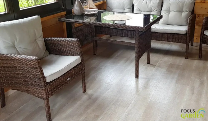 Комплект садовой мебели Focus Garden Cortina + пуфы 002028 коричневый, Коричневый
