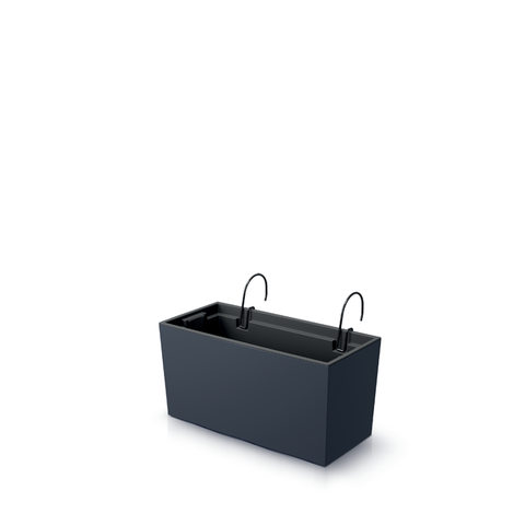 Кашпо ящик для квітів URBI CASE Beton Effect 39,5 x 18,5 см, висота 19,5 см DUC400W-S433
