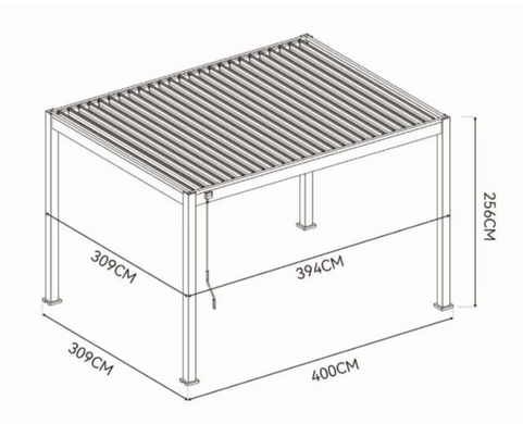 Пергола терасна Gutroof Elegance 3x4 005845 тауп