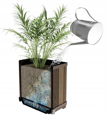 Горщик для квітів Keter Deco square planter 261033 горіх