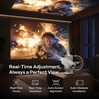 Розумний проектор Aurzen BOOM air 4k з підтримкою Google TV білий, Білий