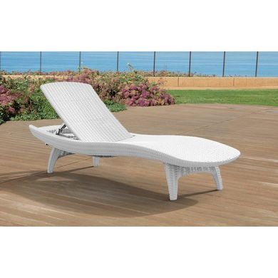 Шезлонг пляжний Allibert Pacific 230672 пластиковий лежак білий