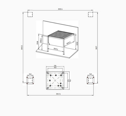 Пристінна терасна пергола HardMaster Premium Wall 3x3 White 001377