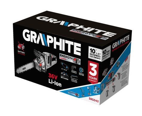 Акумуляторна ланцюгова пила Energy+ 36V Li-Ion, шина 14" (350 мм), без акумулятора GRAPHITE