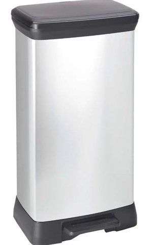 Відро з педаллю для сміття Curver Deco Bin 50 л 187177 ефект металу