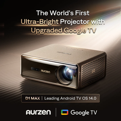 Розумний проектор Aurzen EAZZE D1 MAX 4k з підтримкою Google TV коричневий, Коричневий