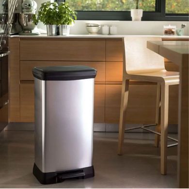 Відро з педаллю для сміття Curver Deco Bin 50 л 187177 ефект металу