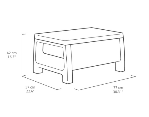 Стол пластиковый садовый Keter Corfu Table 241722 капучино