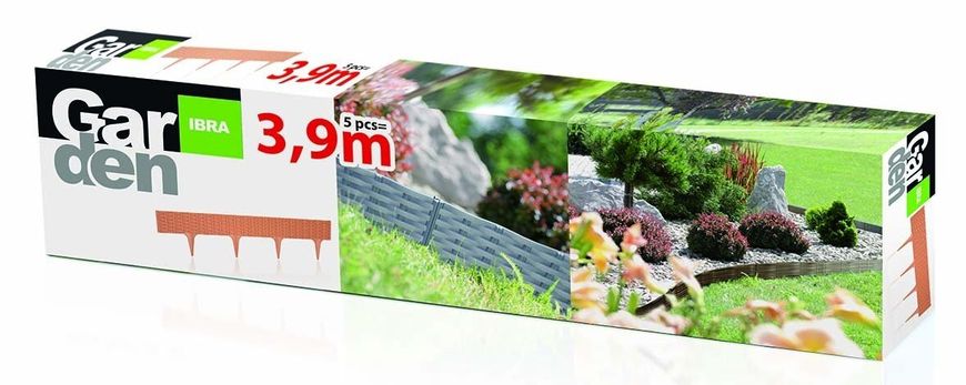 Садовый бордюр (граница) Prosperplast GARDEN BORDER IBRA-405U серый