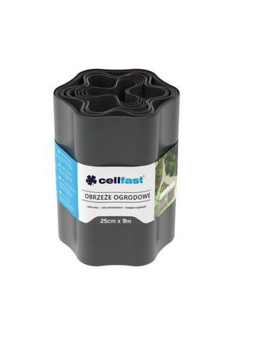 Бордюр садовий Cellfast 25 см &times; 9 м (30-054H) хвиля, графіт
