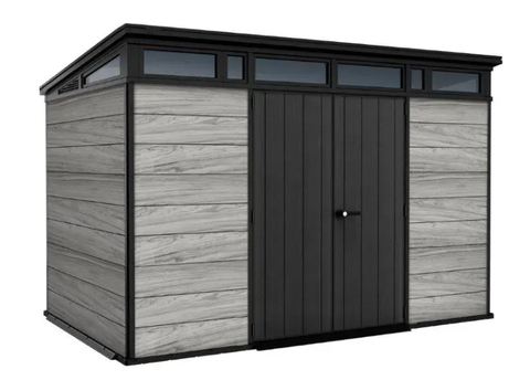 Садовий пластиковий будиночок Keter Signature Pent 11x7 (342см х 218см) 263853 штормовий сірий