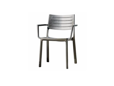 Стілець пластиковий садовий Keter Metaline Armrest 249183 (247276)