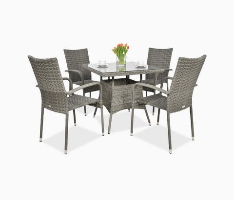 Комплект столових меблів Focus Garden Fiesta/Lugo 4+1 002836 Dolphin Grey, Сірий