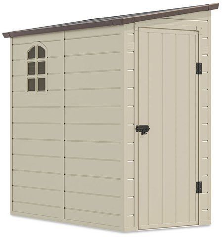 Пластиковий садовий будиночок Hardmaister Boston 003477 Beige (109x192см)