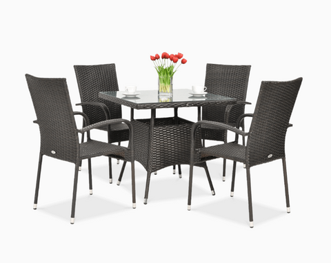 Комплект столових меблів Focus Garden Fiesta/Lugo 4+1 002348 коричневий, Коричневий
