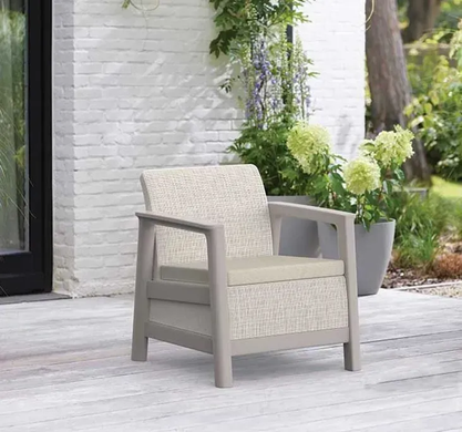 Набір пластикових меблів для саду Keter Scandi Linea ІІІ Seater Set 264042 бежевий/світло-бежевий, Бежевий