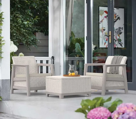 Набір пластикових меблів для саду Keter Scandi Linea ІІІ Seater Set 264042 бежевий/світло-бежевий, Бежевий