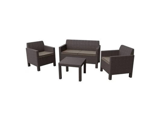 Комплект пластиковой садовой мебели Keter Orlando Set With Small Table 228017 коричневый