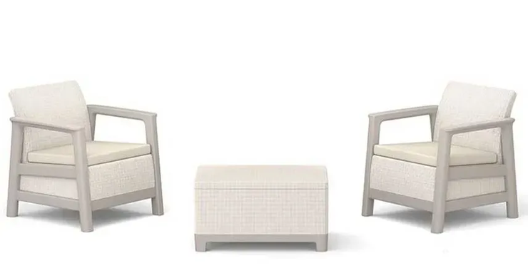 Набір пластикових меблів для саду Keter Scandi Linea ІІІ Seater Set 264042 бежевий/світло-бежевий, Бежевий