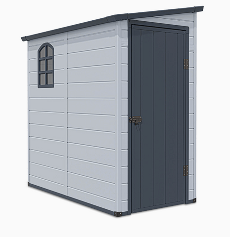 Пластиковий садовий будиночок Hardmaister Boston 003476 Light Grey (109x192см)