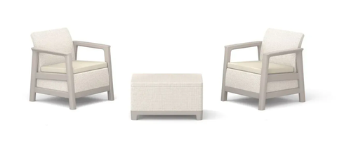 Набір пластикових меблів для саду та балкону Keter Scandi Linea Balcony Set 264044 бежевиий/світло-бежевий, Бежевий