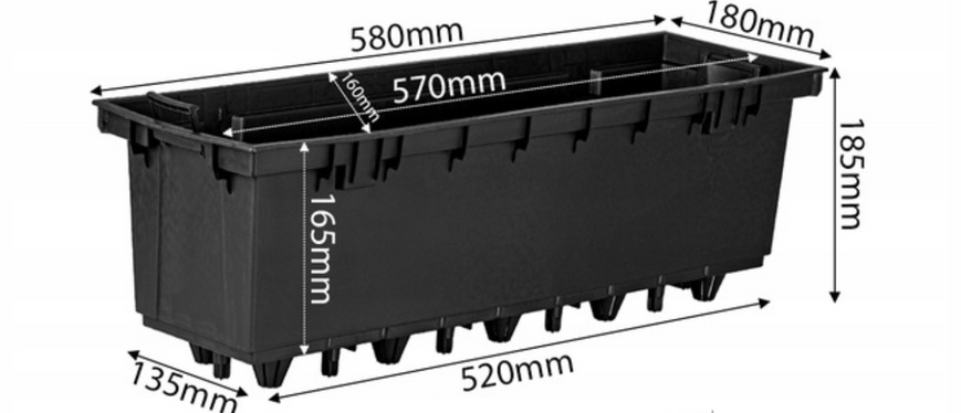 Горшок для цветов пластиковый Prosperplast Rato Case DRC600-S433 антрацит