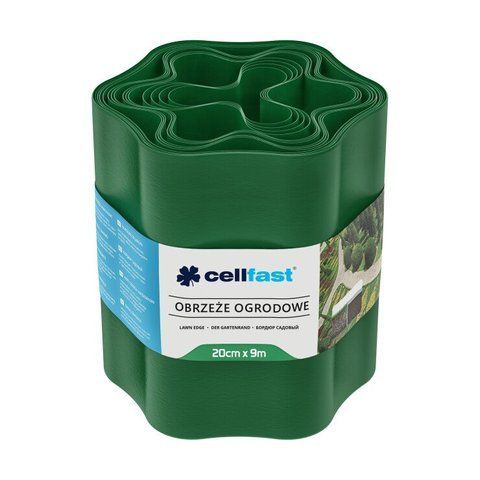 Бордюр садовий Cellfast 20 см &times; 9 м (30-003H) хвиля, зелений, Зелений