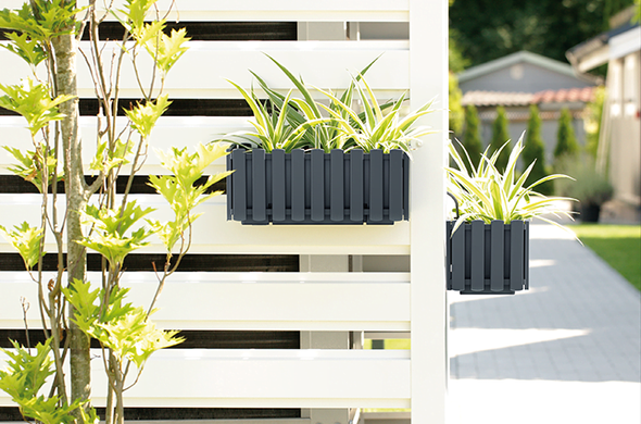 Горщик для квітів пластиковий Prosperplast Boardee Fencycase W DDEF600W-S433 антрацит