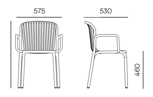 Крісло пластикове з підлокітниками Ferne Brene FBRK658-S449 білий, Білий