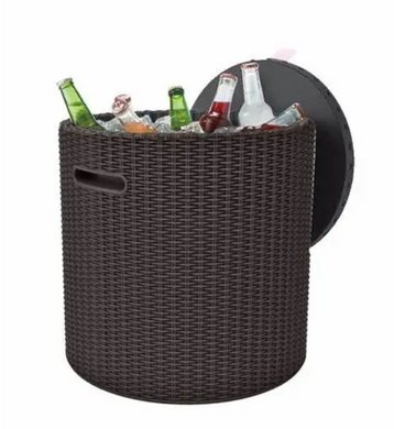 Стол-бар пластиковый Keter Cool Stool холодильник 230904 коричневый, Коричневый