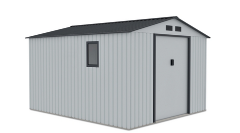 Сарай для инструментов металлический HardMaster Hudson 9x10 Light Grey 003137