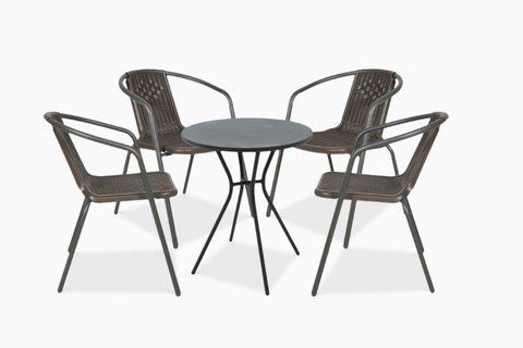 Комплект балконних меблів Focus Garden Simple 4+1 коричневий 001509