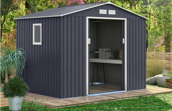 Сарай для инструмента металлический HardMaster Hudson 9x10 Cold Gray 003136