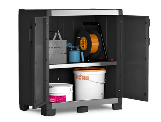 Шкаф пластиковый многофункциональный Keter/Kis XL Garage Low Cabinet низкий 241544 темно-серый