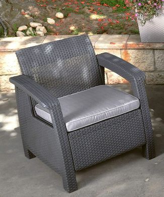 Комплект пластиковых садовых кресел Keter Corfu Duo Set 258976 графит